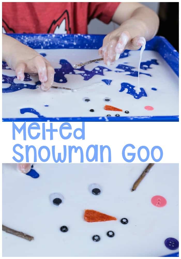 Melted Snowman Goo Sensory Play