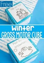 Free Printable Winter Gross Motor Cube for Brain Breaks