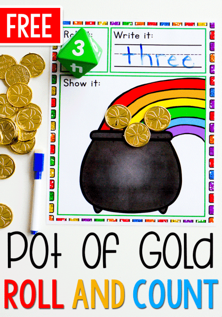 Free Printable Pot of Gold Math Game for St. Patrick's Day