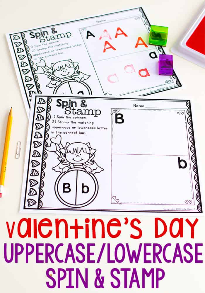 valentines letter recognition printable for preschool