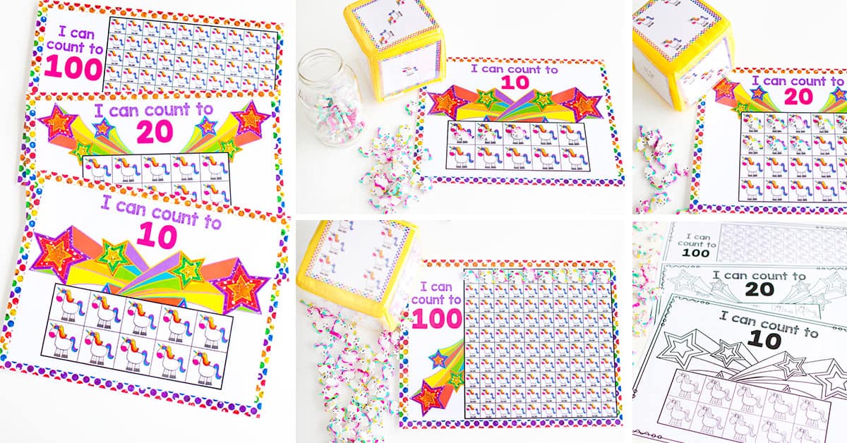 3 Free Printable Unicorn Counting Math Games - Life Over C's