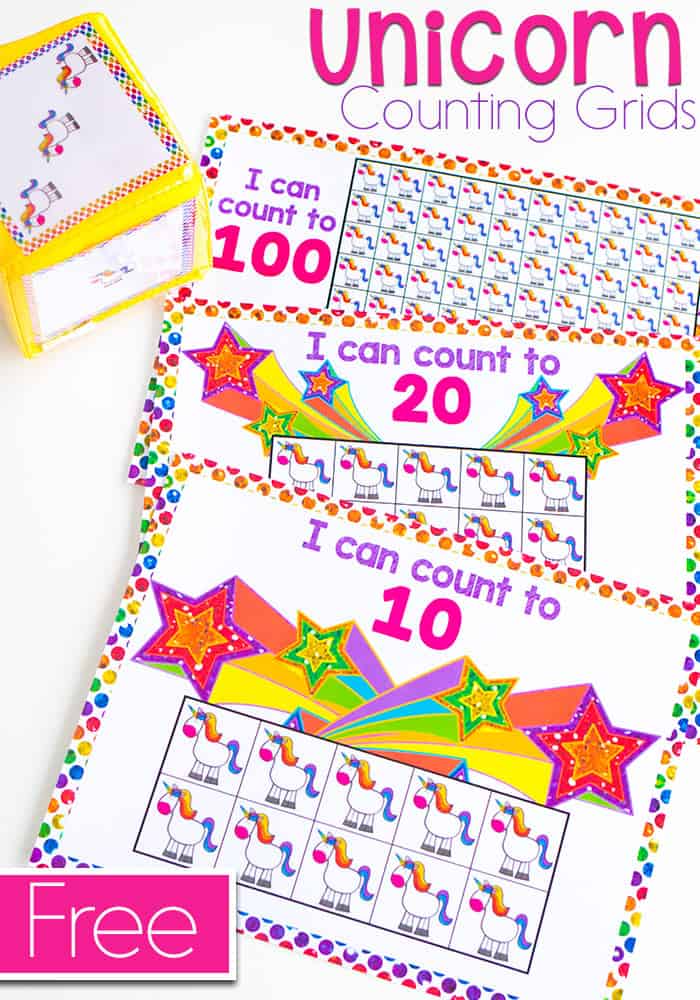 3 free printable unicorn counting math games  life over c's