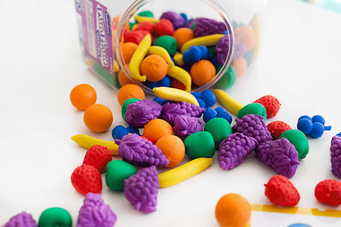 fruit math counters make learning fun for preschoolers.