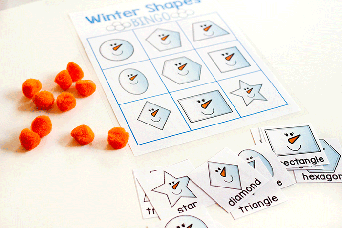 Free Printable 2d Shape Bingo Cards For Winter