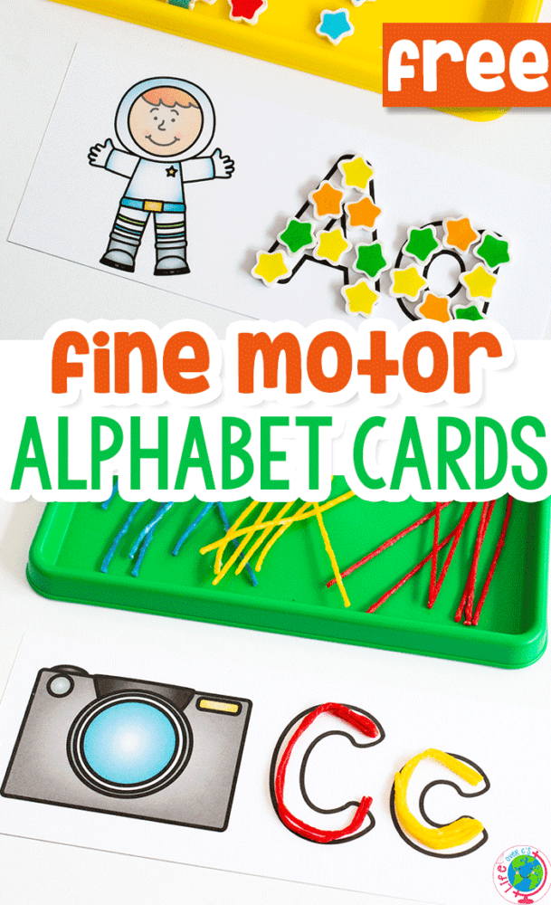 grab your mini erasers and wikki sticks for this fun fine motor alphabet card printable for preschoolers!