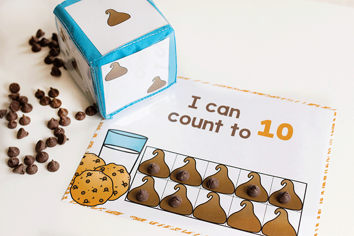 free printable counting grids for preschool and kindergarten. count to 10 in english and spanish