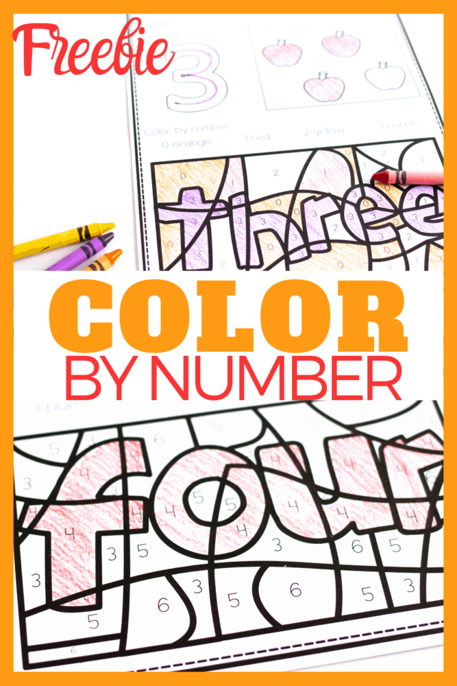 free color by number color worksheets for 0 10