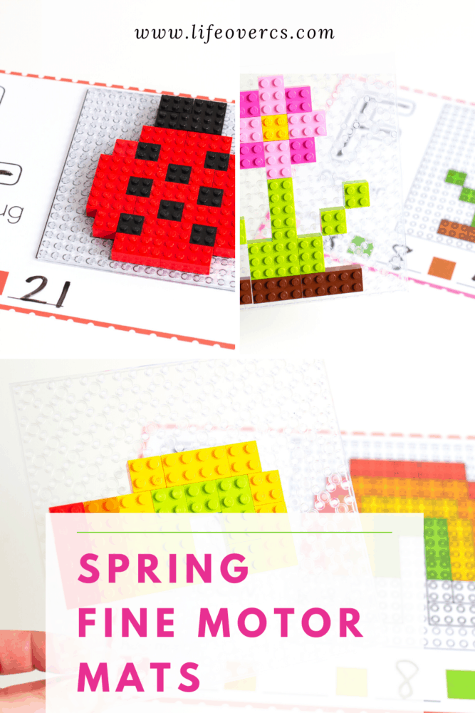 lego mosaics are so much fun to build with these free fine motor activity mats for spring.