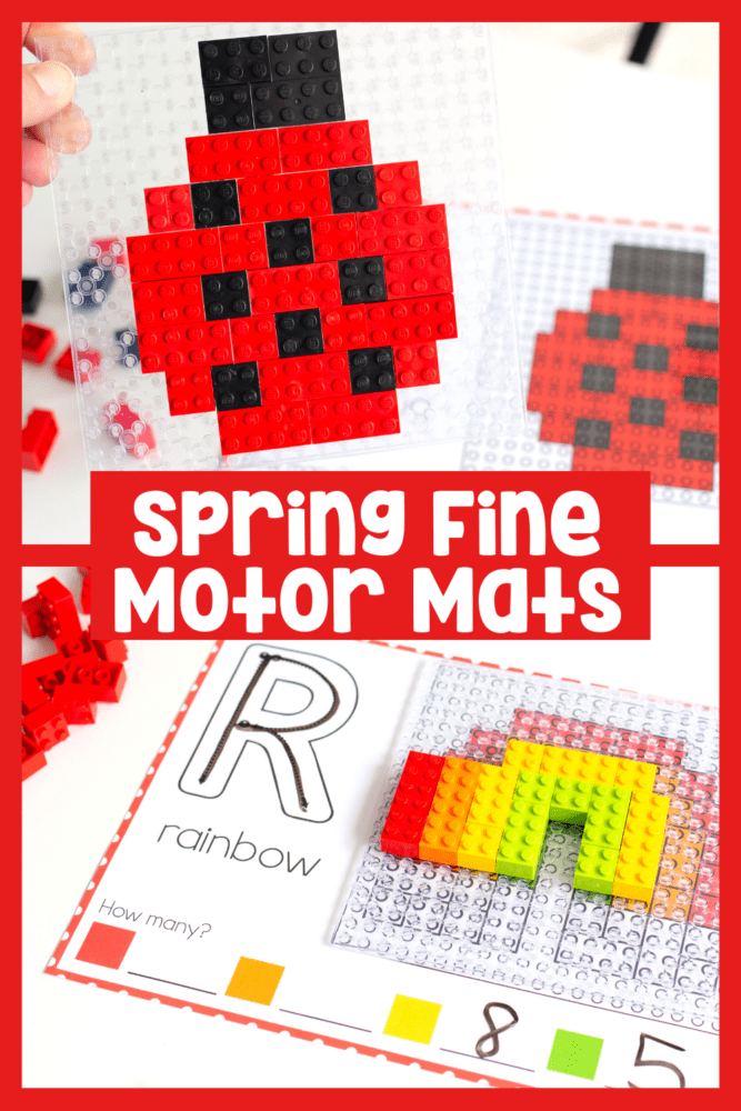 build lego mosaics with an exciting spring theme. use these fine motor mats for occupational therapy that doesn’t feel like therapy.
