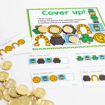 st patricks day math cover up game