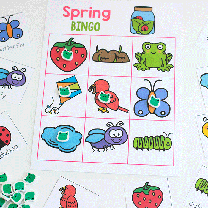 spring bingo game for preschool