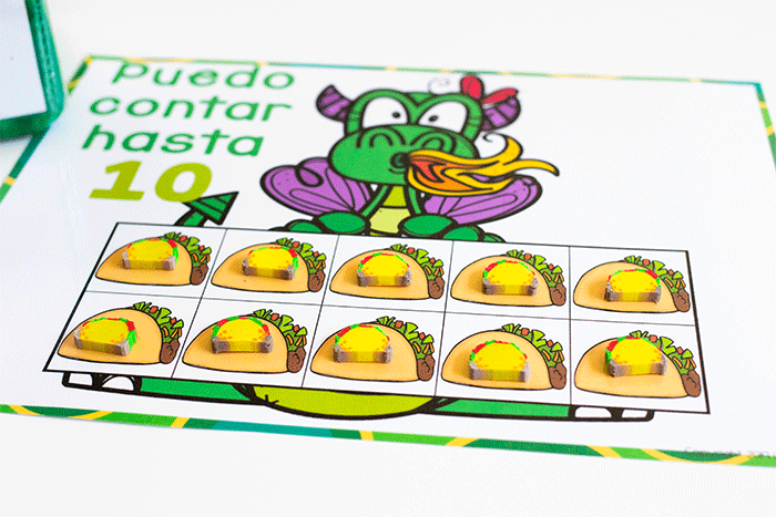 puedo contar hasta 10 preschool counting activity to pair with dragons love tacos book for a math and literacy activity in preschool.