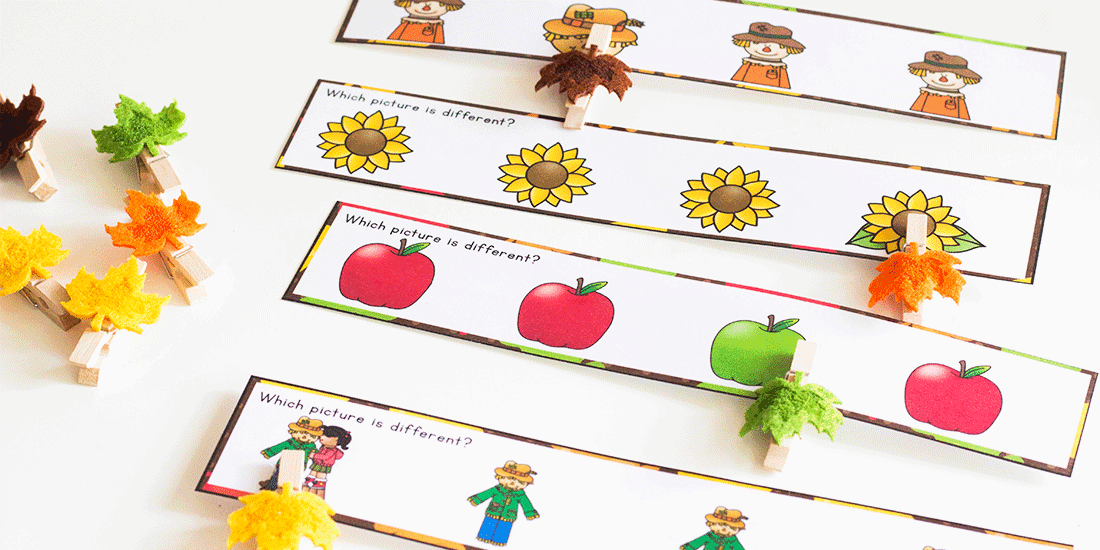 fall prek which picture is the largest clip cards