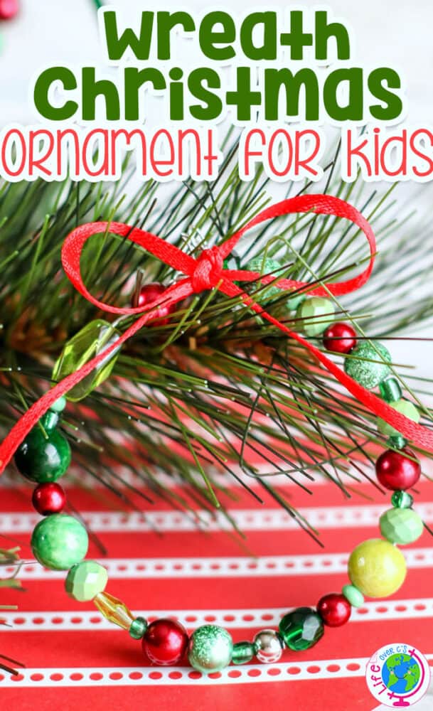 Homemade Christmas Ornament For Kids Beaded Wreath