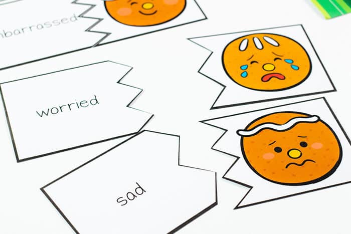 Free Printable Gingerbread Emotions Puzzle Activity