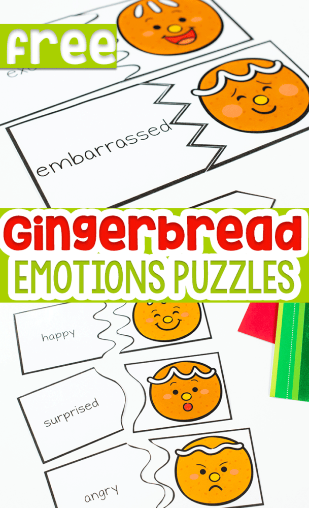 gingerbread emotions puzzle activity