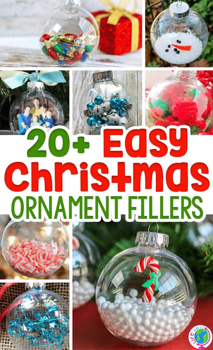 20+ Ways to Fill Clear Ball Christmas Ornaments