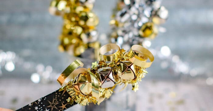 use bells to make a homemade new years eve craft for kids