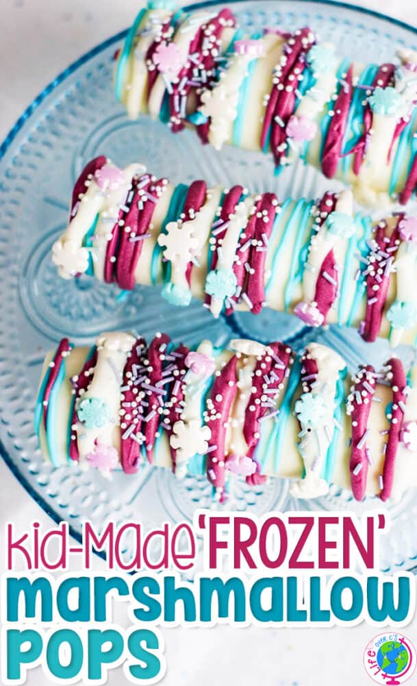 kid-made frozen marshmallow pops