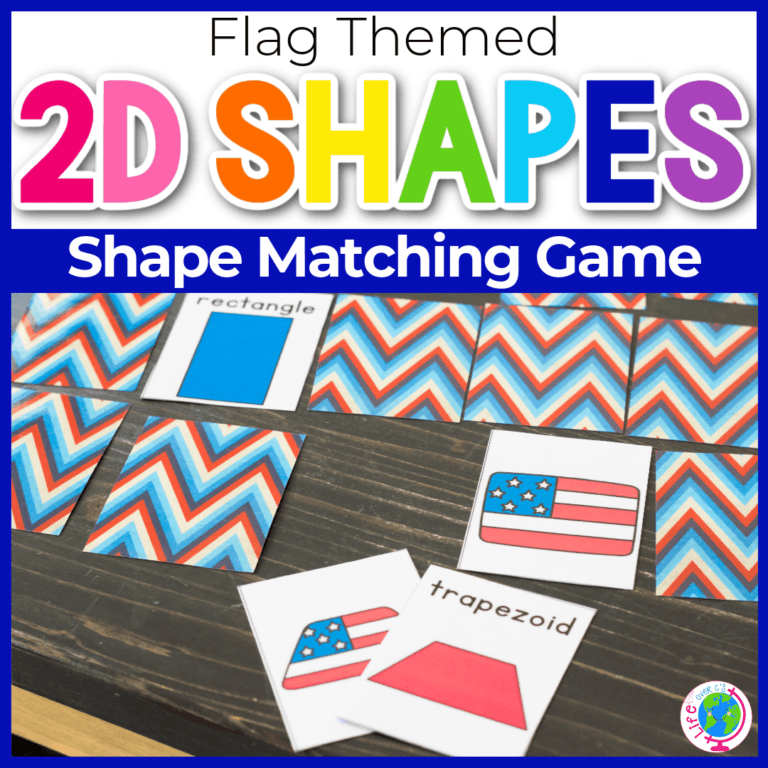 flag theme 2d shape matching game for preschoolers