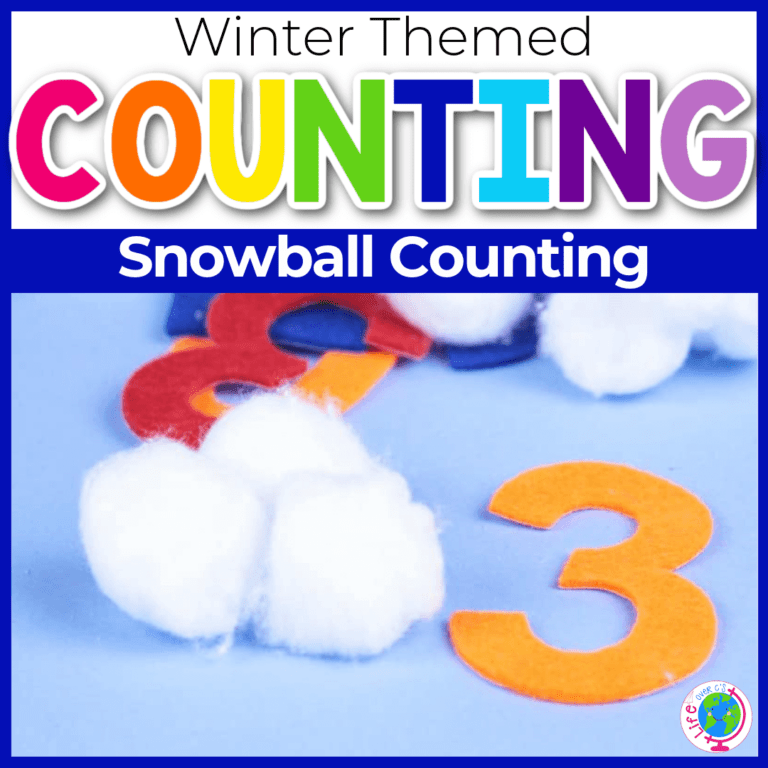 snowball counting activity for preschoolers felt number three and three cotton balls as pretend snowballs