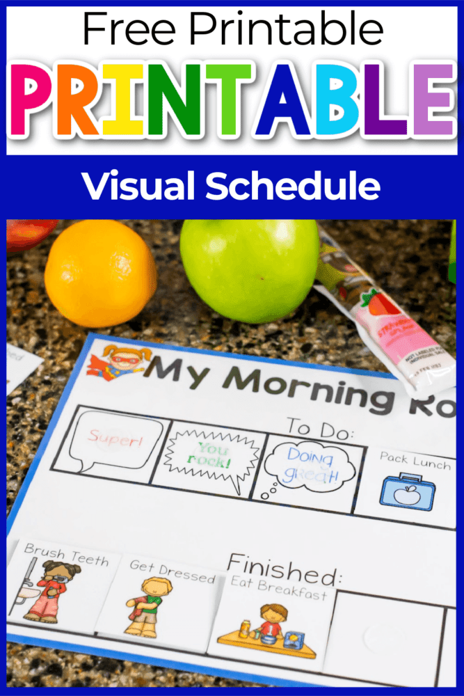 visual schedule for kids morning routine chart