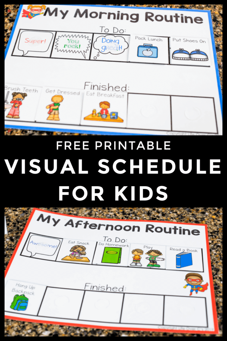 Free Printable Visual Schedule for Kids