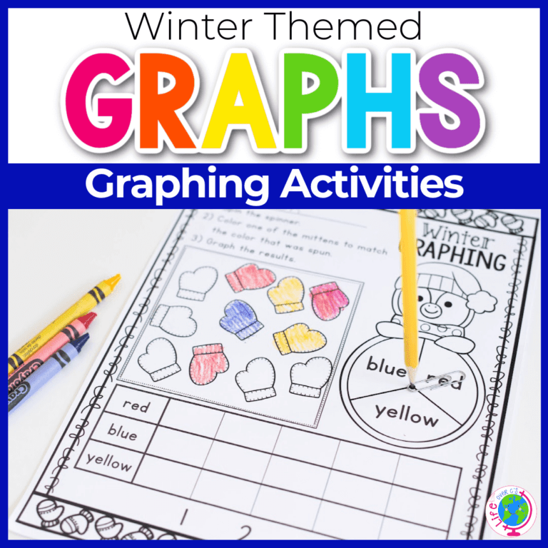 winter graphing activities. winter graphing worksheet, small group and large group winter graphing set.