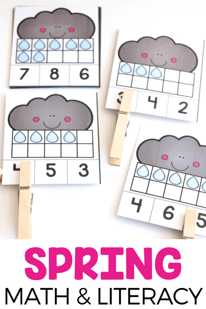 spring preschool math and literacy activities. counting, patterns, matching, sorting, alphabet activities and more!
