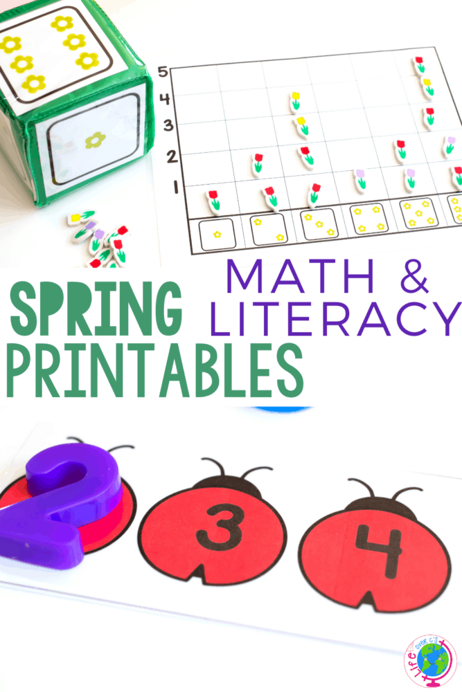 kids love the spring math activities that are included in the pre-k and preschool spring math and literacy pack.