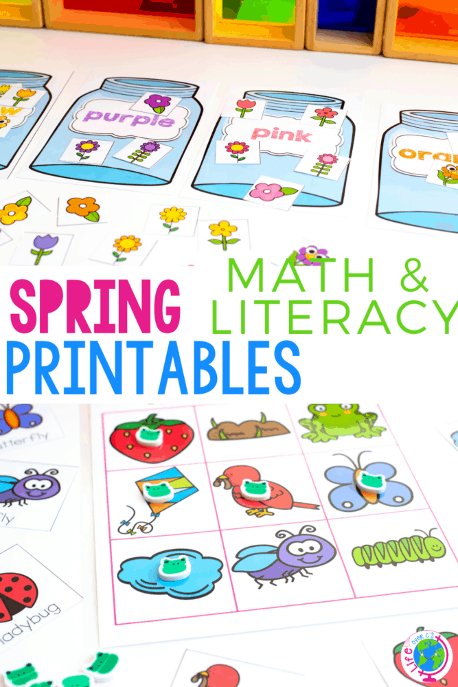 counting activities, pattern printables, sorting, spring bingo games, number order, play dough, alphabet printables and more.