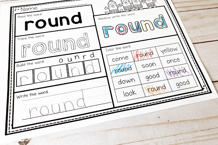 1st grade first grade sight words printable