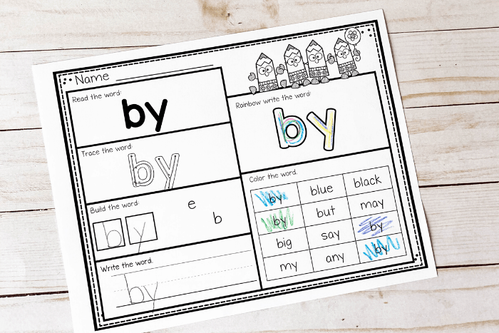 free printable first grade sight words worksheets