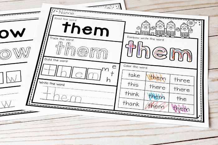 free printable second grade sight words worksheets