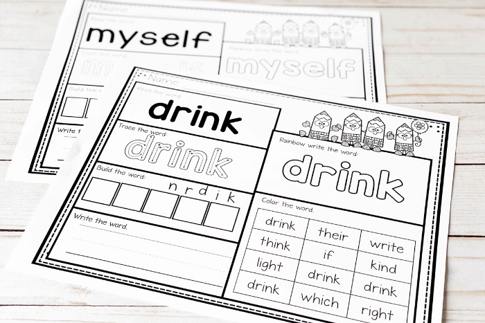 free printable third grade sight word worksheets