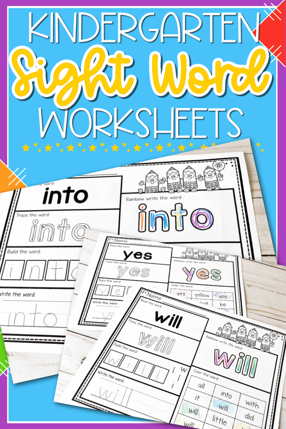 Sight Words Worksheets Kindergarten Worksheets For Kindergarten