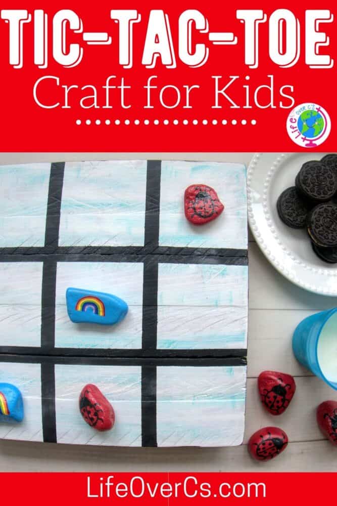 rock tic tac toe craft for kids