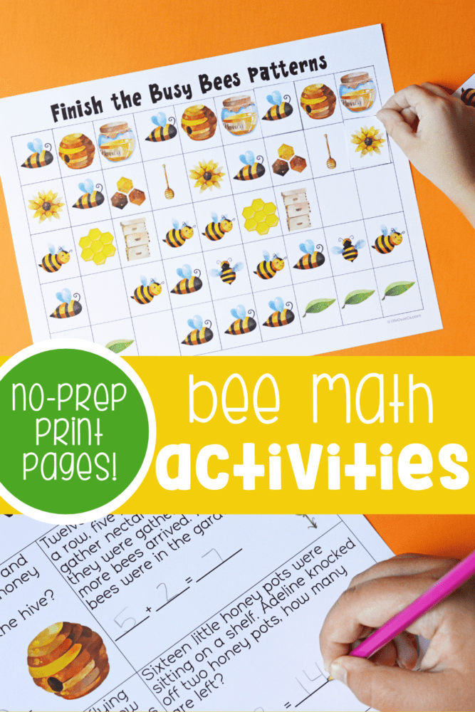 bee math activities for kids