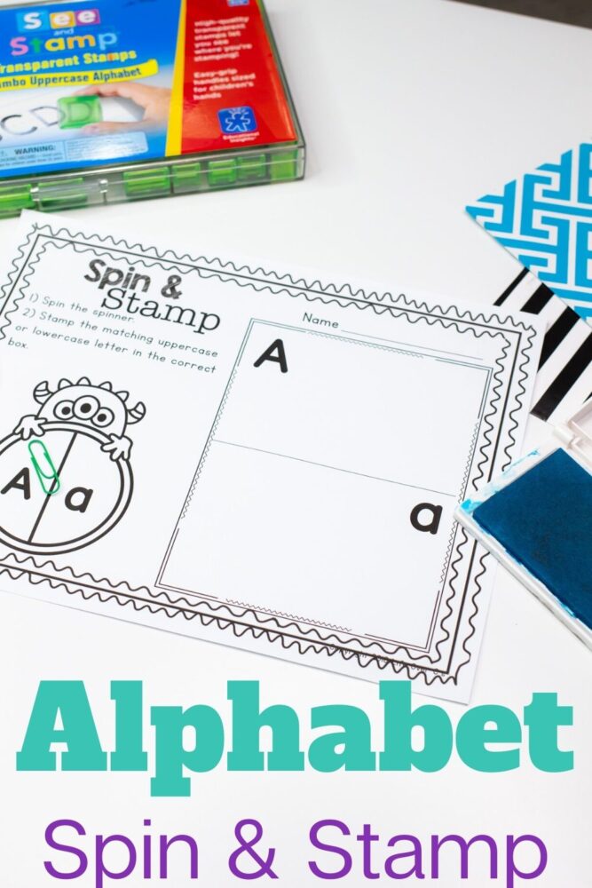 alphabet spin and stamp worksheets.