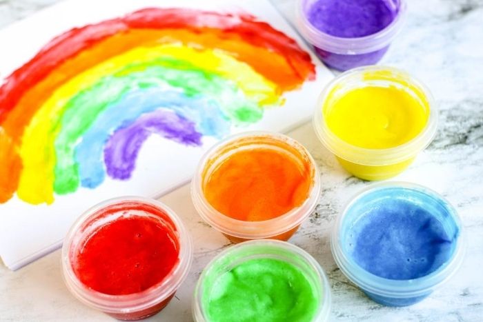 Finger Painting Rainbow - My Bored Toddler