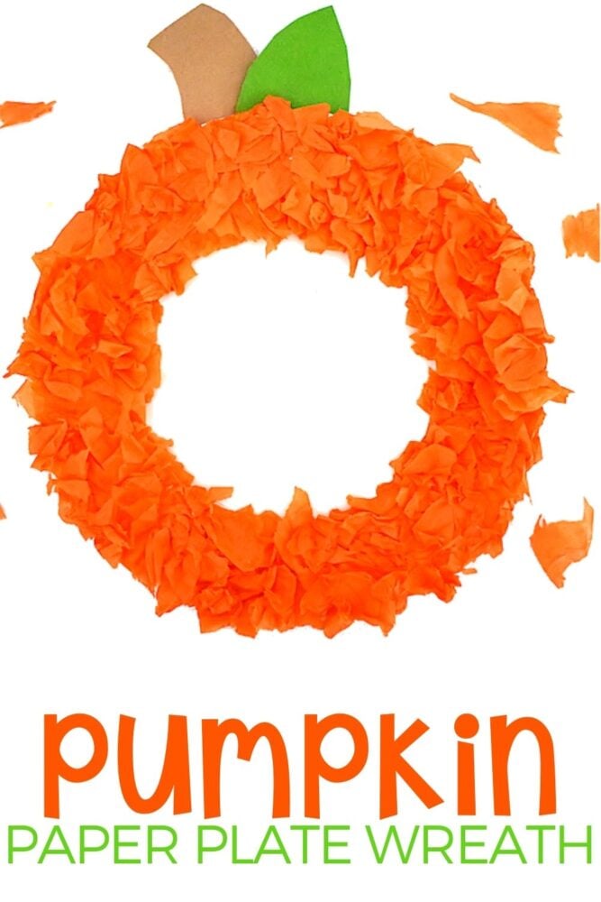 pumpkin paper plate craft for kids.