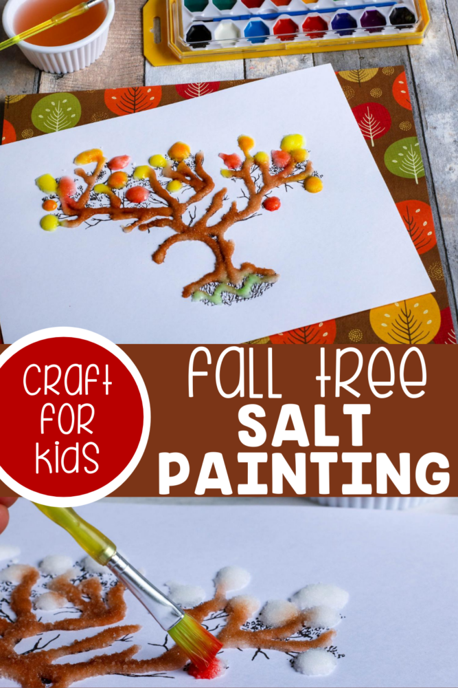 Salt Paint Fall Tree Activities for Preschoolers