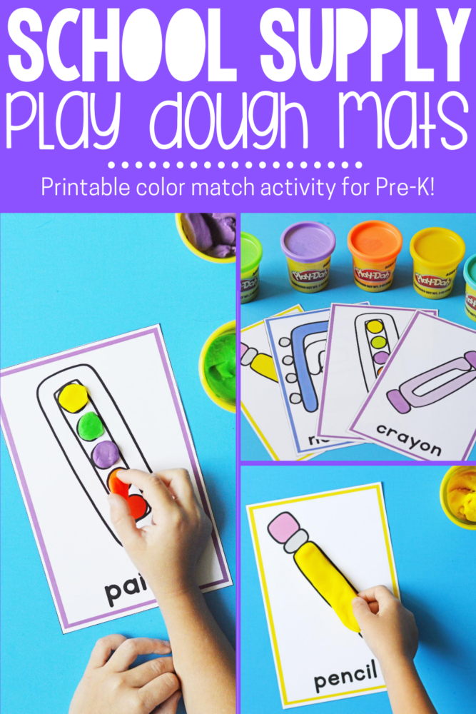 school supply play dough mats printable for preschoolers.