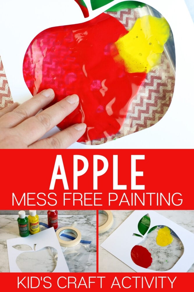 apple mess free painting kid's craft