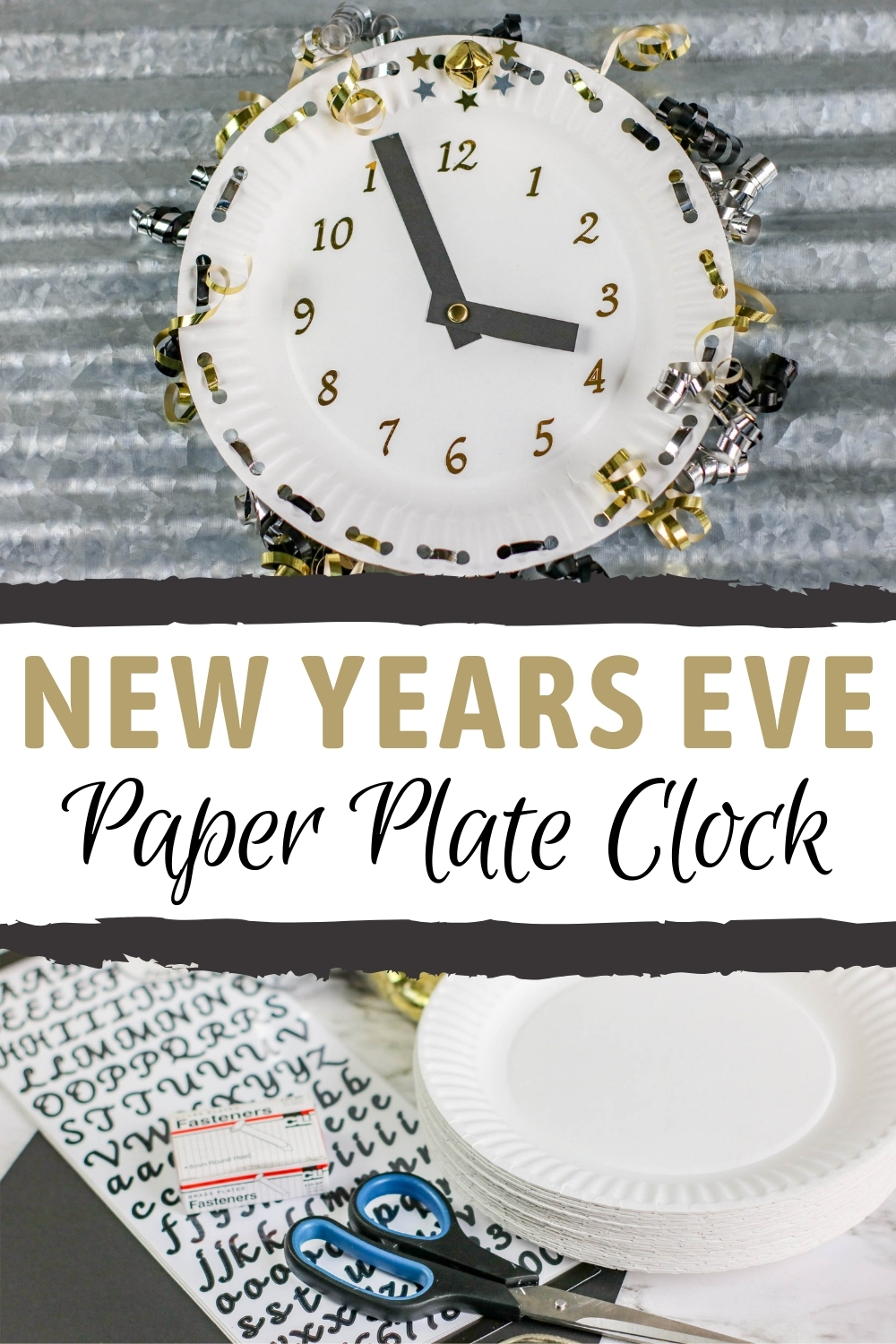 New Year's Eve Paper Plate Clock Craft for Kids
