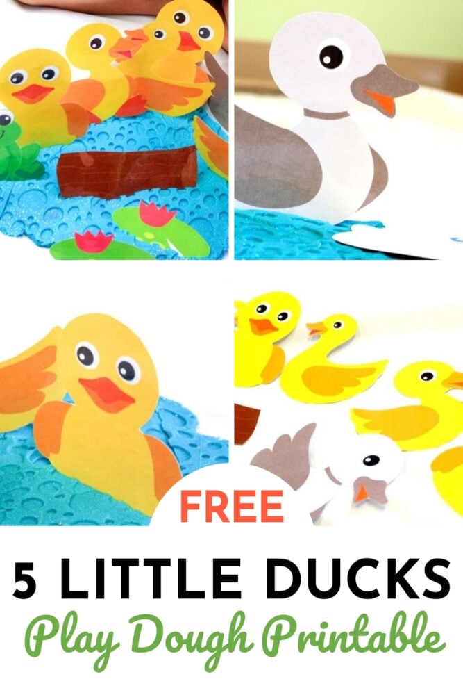 free five little ducks play dough printable