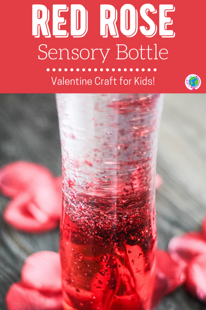 red rose sensory bottle diy.