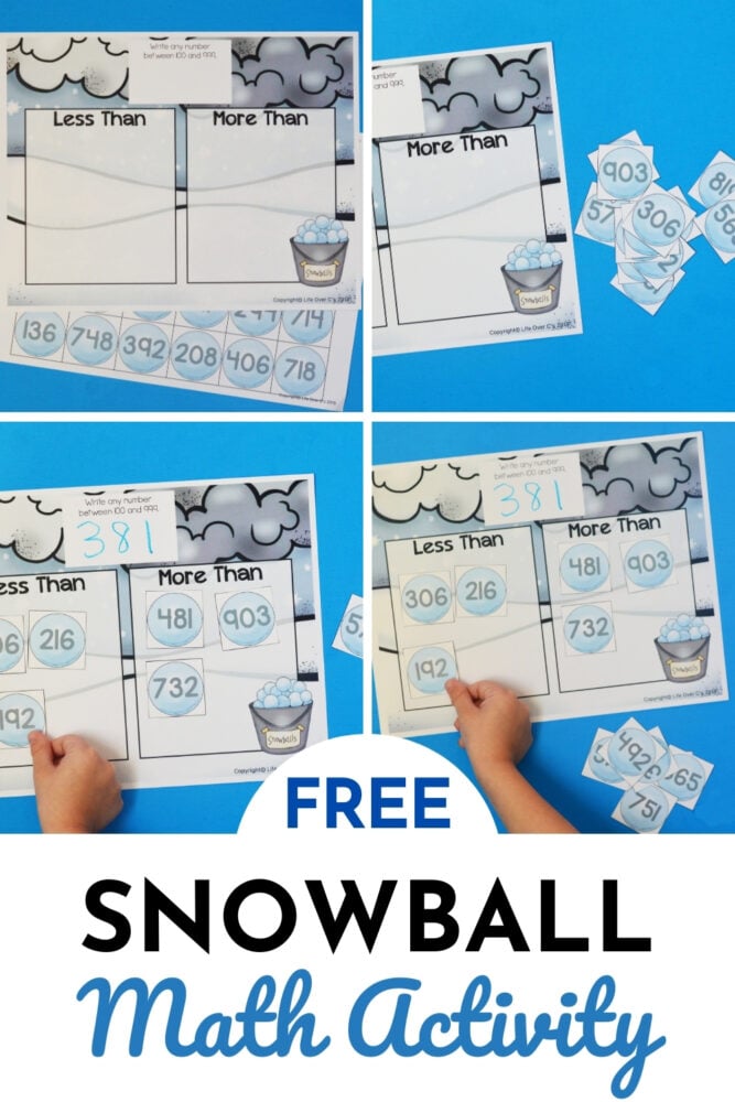 free snowball math activity