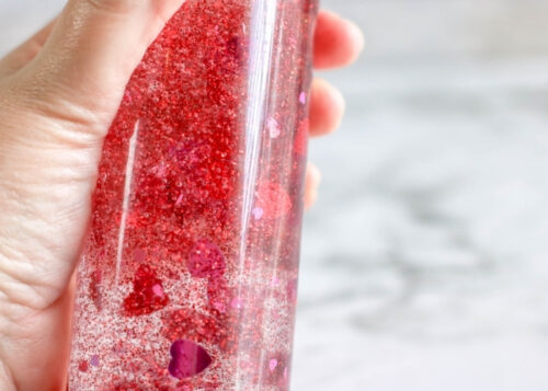 Easy DIY Hearts Sensory Bottle for Valentine's Day