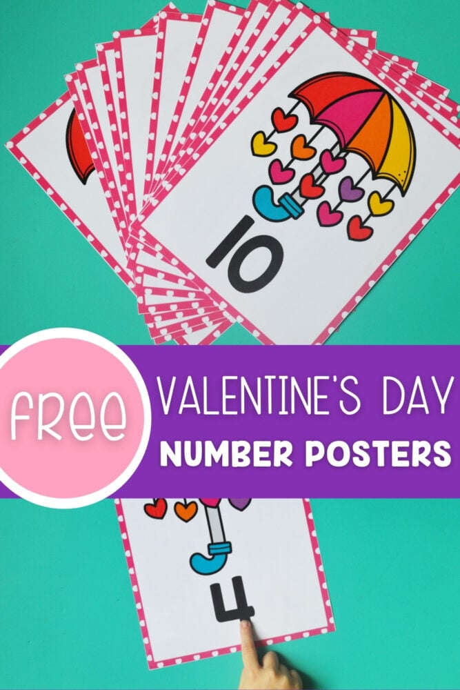 free valentine's day number posters